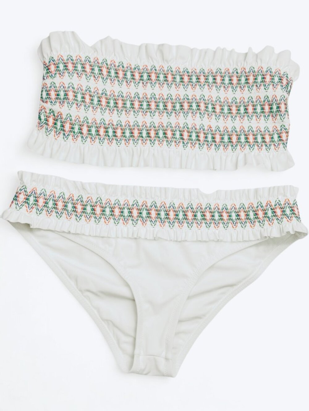 Tory Burch White Smocked Bandeau Bikini Set - Picture 3 of 14